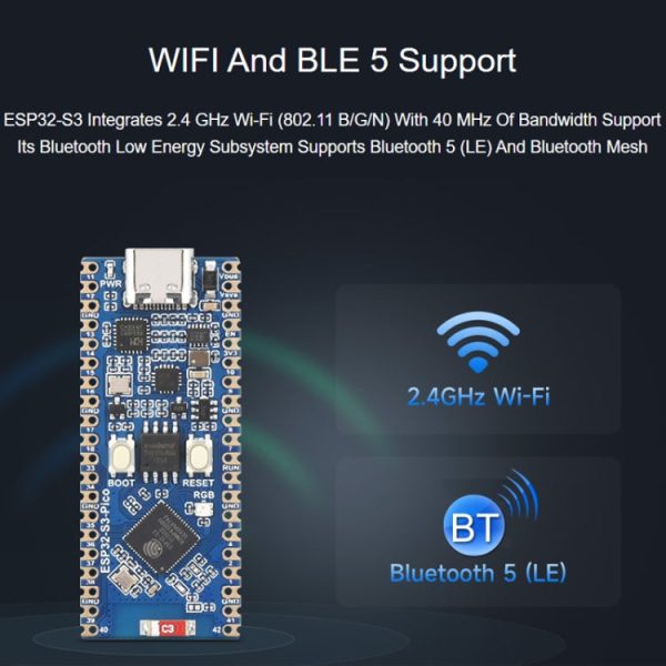 Waveshare ESP32-S3 Microcontroller, 2.4 GHz Wi-Fi Development Board Hot on Sale