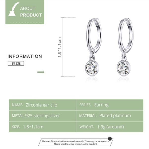 S925 Sterling Silver Platinum-plated Earrings Temperament Zircon Earrings, SCE830 For Cheap