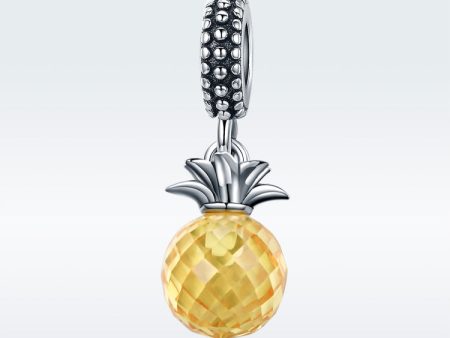 S925 Sterling Silver Fruit Series Pineapple Love Pendant DIY Bracelet Accessories, SCC150 Online now