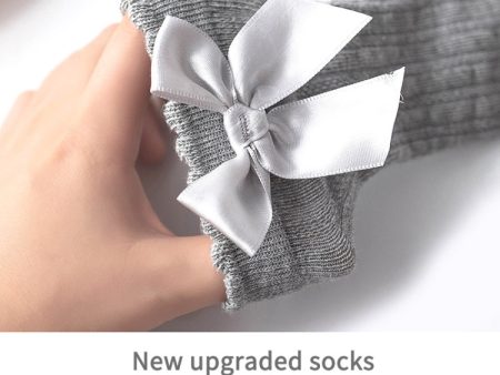 Kids Socks Toddlers Girls Big Bow Knee High Long Soft Cotton Lace baby Socks, S, M, L Hot on Sale