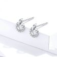 S925 Sterling Silver Small Circle Earrings Platinum Plated Zircon Silver Earrings, SCE767 Online