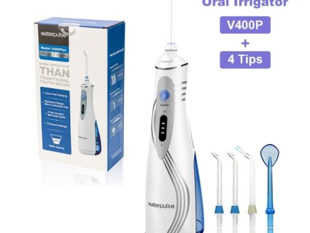 Waterpulse V400Plus Rechargeable USB Dental Cordless Oral Irrigator, V400Plus, Plug: UK For Discount