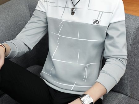 Long Sleeve Crew Neck Printed SweaterShirt Bottoming Shirt on Sale