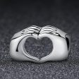 DIY Bracelet Beads Holding Hands Heart-to-heart S925 Sterling Silver Beads, SCC125 Fashion