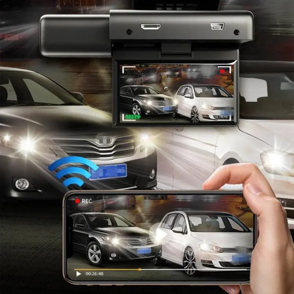 V9 HD 3 inch Car Night Vision Driving Recorder Jerry Scheme with 1080P Rear Camera on Sale