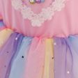 Children Dress With Flying Sleeves Rainbow Sequined Mesh Princess Dress, 100, 110, 120, 130, 140, 150 Hot on Sale