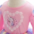 Children Dress With Flying Sleeves Rainbow Sequined Mesh Princess Dress, 100, 110, 120, 130, 140, 150 Hot on Sale