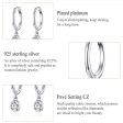 S925 Sterling Silver Platinum-plated Earrings Temperament Zircon Earrings, SCE830 For Cheap