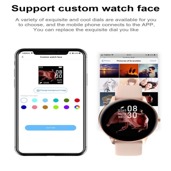 W68 1.4 inch Color Screen Smart Watch, IP68 Waterproof, Support Temperature Monitoring Heart Rate Monitoring Blood Pressure Monitoring Sleep Monitoring Predict Menstrual Cycle Intelligently, Black, Silver Online