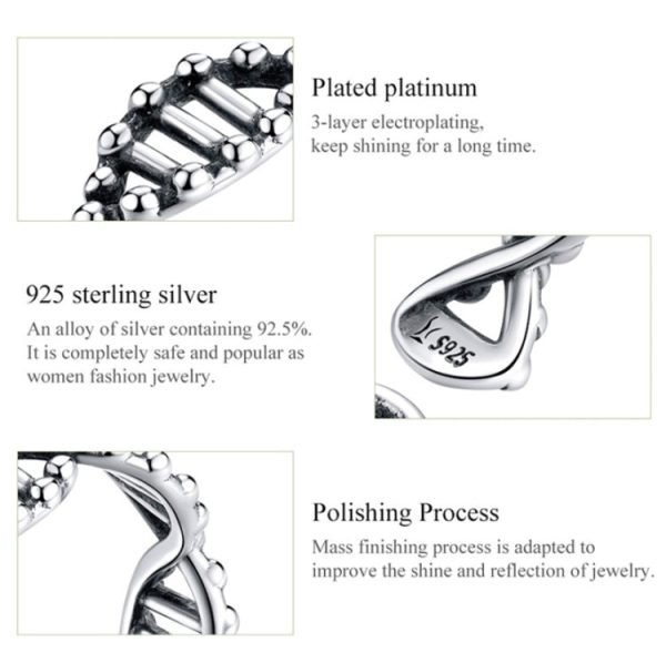 S925 Sterling Silver Ring Vintage Open Ring DNA Shape Ring, SCR643 on Sale