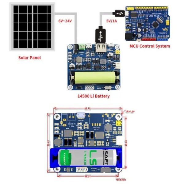 Waveshare Solar Power Management Module for 6V~24V Solar Panel, 16120 on Sale