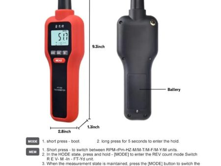 Xinsite HT-522 LCD Digital Tachometer 100,000 PPM Non-Contact Speed Meter, HT-522 Cheap