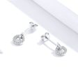 S925 Sterling Silver Small Circle Earrings Platinum Plated Zircon Silver Earrings, SCE767 Online