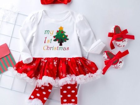 Four-piece Baby Snowflake Long-sleeved Dress (Color:Candy Size:59), 80 For Cheap