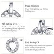 S925 Sterling Silver Small Circle Earrings Platinum Plated Zircon Silver Earrings, SCE767 Online