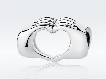 DIY Bracelet Beads Holding Hands Heart-to-heart S925 Sterling Silver Beads, SCC125 Fashion