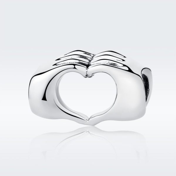 DIY Bracelet Beads Holding Hands Heart-to-heart S925 Sterling Silver Beads, SCC125 Fashion