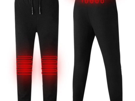 USB Heated Thick Woolen Casual Pants (Color:Black Size:M) Supply