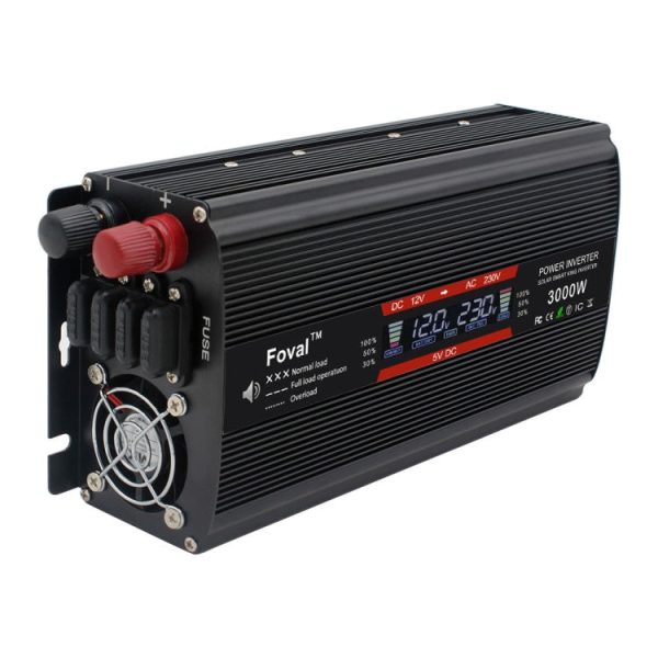 3000W LCD Smart Home Car Inverter 12V To 220V Power Converter Fashion