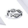 S925 Sterling Silver Ring Vintage Open Ring DNA Shape Ring, SCR643 on Sale