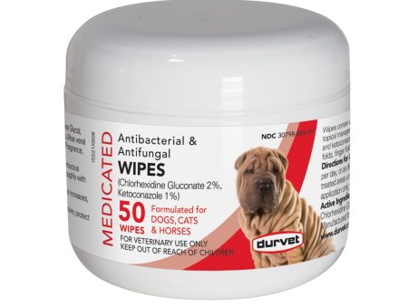 Durvet Antibacterial & Antifungal Pet Wipes 50 count Discount