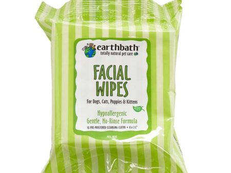 Earthbath Hypo-Allergenic Facial Wipes for Dogs, Cats, Puppies & Kittens 1ea 25 ct Online