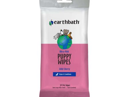 Earthbath Ultra-Mild Puppy Wipes, Wild Cherry 1ea 30 ct For Sale