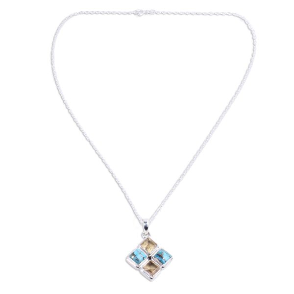 Sun Meets Sky Multi-Gem Pendant Necklace Online Hot Sale