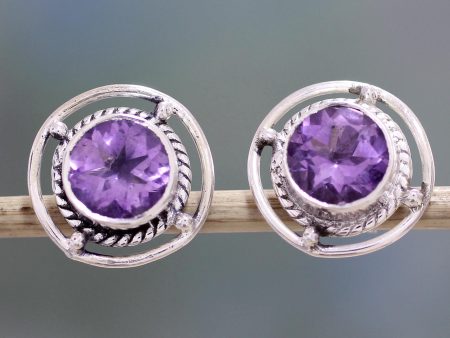 Purple Wheels Amethyst Stud Earrings Supply