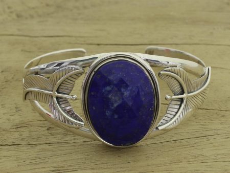 Lapis Lazuli & Sterling Silver Cuff Bracelet Hot on Sale