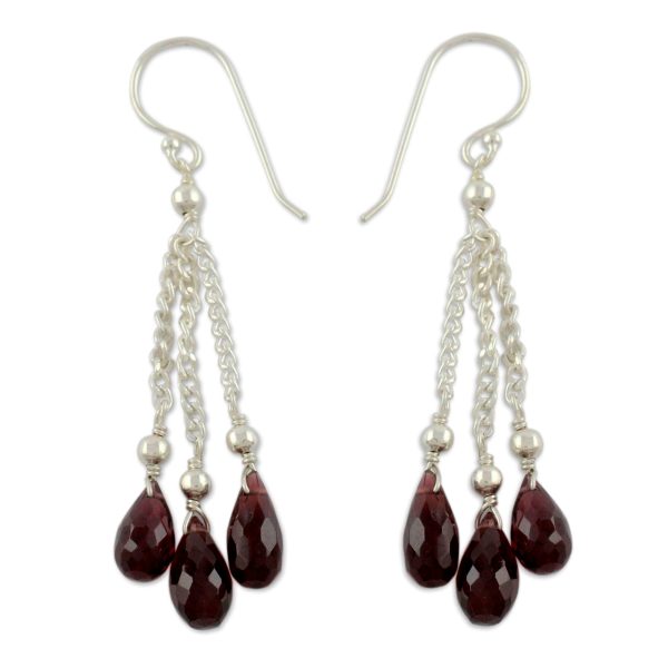 Sparkling Wine Garnet Earrings For Discount