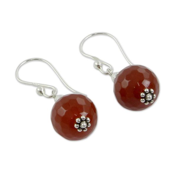 Sterling Silver Red Agate Dangle Earrings Cheap