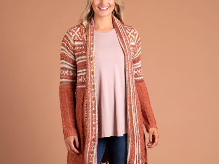 Upper Striped Duster Cardigan with Fringe Online