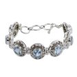 Sky Blossoms Blue Topaz Link Bracelet For Sale