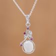 Moonlight Divinity Ruby Moonstone Sterling Silver Necklace Online