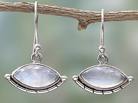 Protective Eyes Rainbow Moonstone Dangle Earrings Supply