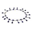 Royal Dewdrops Lapis Lazuli & Silver Anklet For Discount