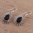 Smoky Drop Handmade Smoky Quartz and Silver Earrings from India Supply