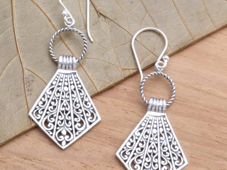 Lamak Flags Balinese Sterling Silver Dangle Earrings For Sale