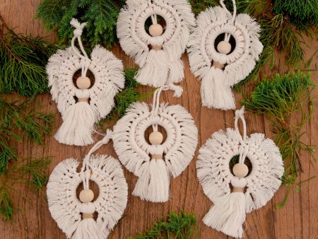 Snow Angels Cotton and Bamboo Angel Holiday Ornaments (Set of 6) Supply