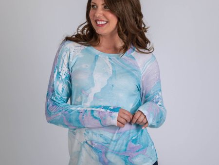 Marble Raglan Long Sleeve Top Online