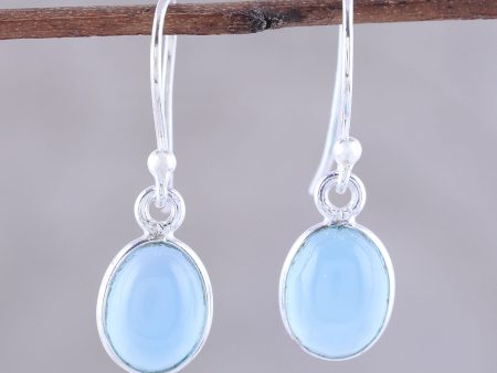 Luminous Sky Blue Sterling Silver Earrings Online Hot Sale