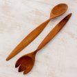 Twist of Nature Handcrafted Caoba Wood Salad Servers from Nicaragua Cheap