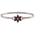 Marquise Flower Garnet and Sterling Silver Floral Bracelet from India For Cheap