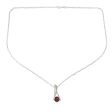 Silver Flarre Garnet Pendant Necklace on Sale