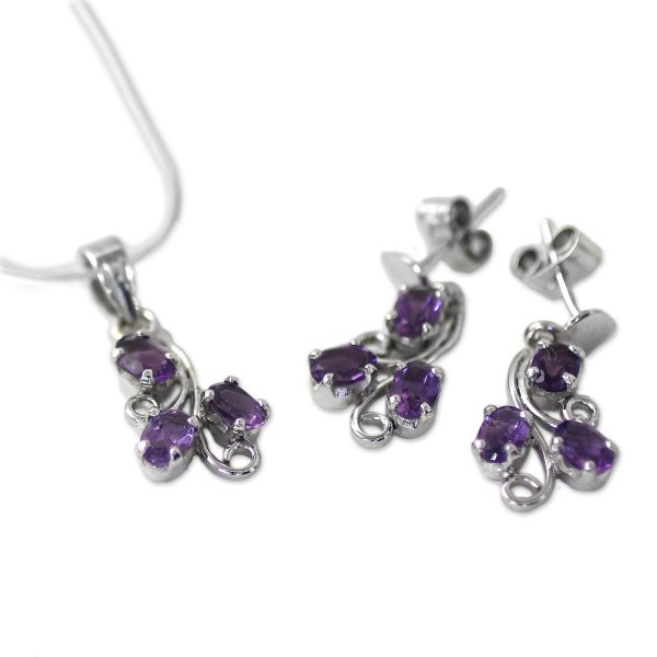 Mystical Blooms Amethyst Jewelry Set Cheap