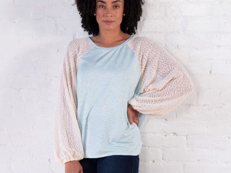 Women s Popcorn Sleeve Raglan Top Online