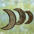 Midnight Moons Fair Trade Hand Painted Moon Christmas Ornaments (set of 3) Online Sale