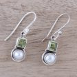 Moonglow Garden Peridot Pearl Dangle Earrings Fashion