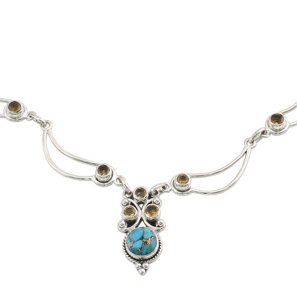 Radiant Princess Multi-Gem Silver Necklace Online Hot Sale